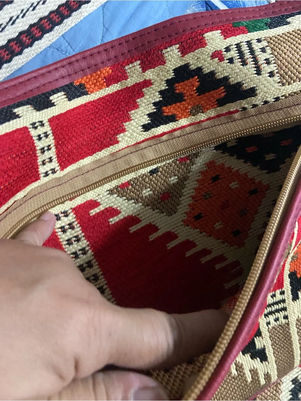 Multicolor Ethnic Tribal Aztec Slim Le HandMade Woven Tapestry KILIM Shoulder